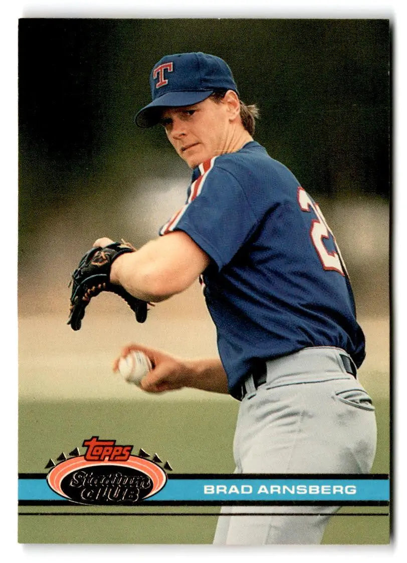 1991 Stadium Club #540 Brad Arnsberg trading card featuring the baseball player Brad Arnsberg