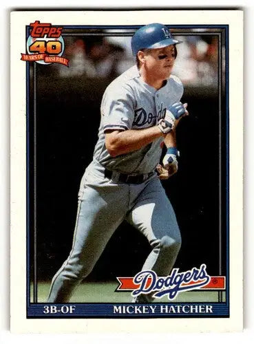 1991 Topps #152 Mickey Hatcher Los Angeles Dodgers Baseball Cards ID:53064 - Baseball Cards