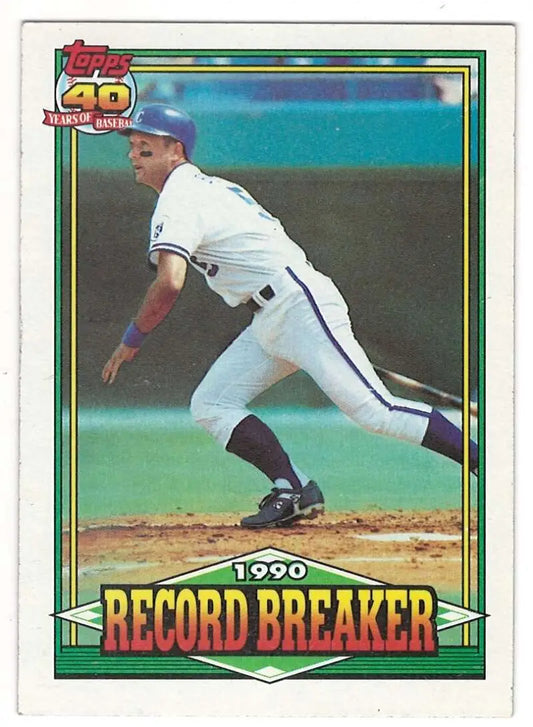 George Brett in mid-motion on a 1990 Topps Kansas City Royals Baseball Card