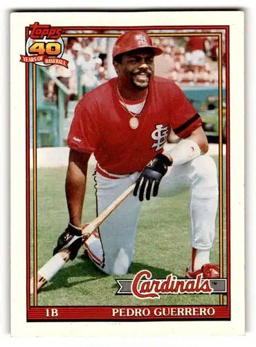 1991 Topps #20 Pedro Guerrero St. Louis Cardinals Baseball Cards ID:53062 - Baseball Cards