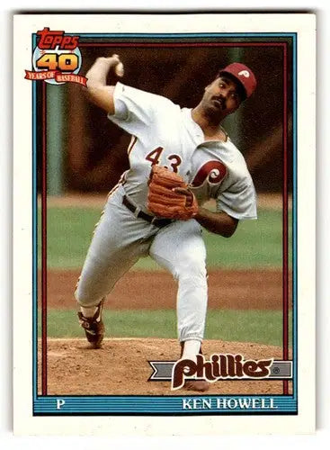 1991 Topps #209 Ken Howell Philadelphia Phillies Baseball Cards ID:53056 - Baseball Cards