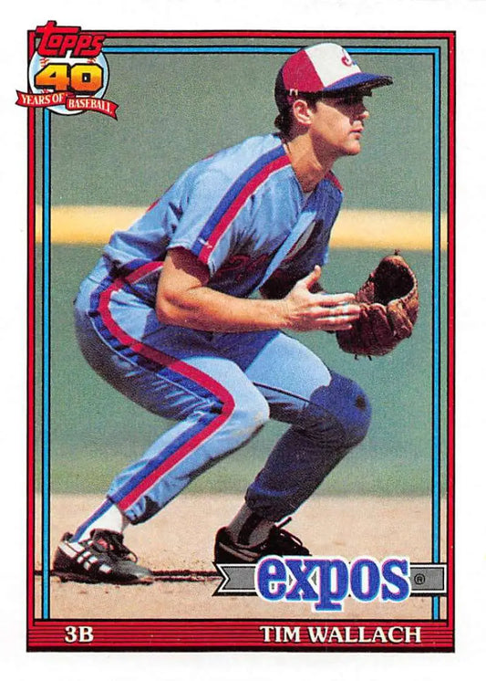 Tim Wallach fielding on a 1991 Topps Montreal Expos Baseball Card