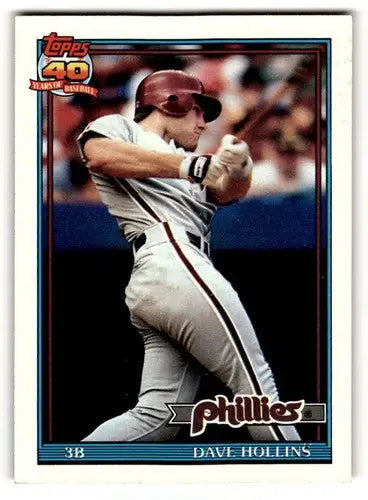 1991 Topps #264 Dave Hollins Philadelphia Phillies Baseball Cards ID:53038 - Baseball Cards