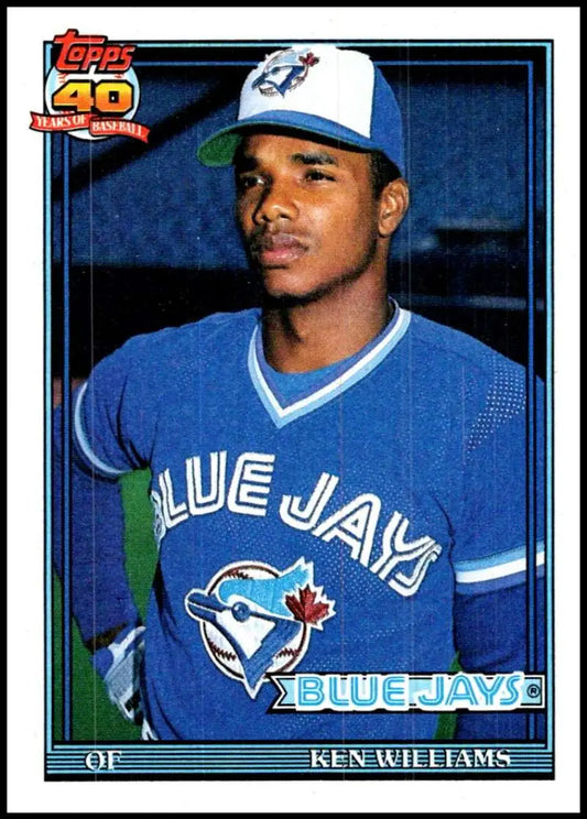 1991 Topps #274 Kenny Williams baseball card featuring Toronto Blue Jays in blue uniform