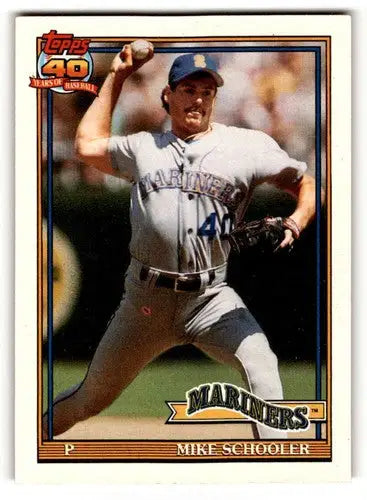 1991 Topps #365 Mike Schooler Seattle Mariners Baseball Cards ID:53058 - Baseball Cards