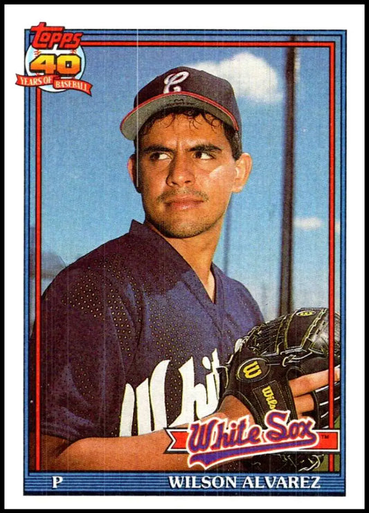 Wilson Alvarez Chicago White Sox baseball card in navy blue uniform and cap