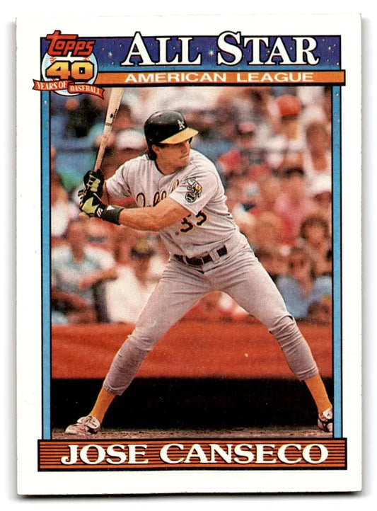 1991 Topps #390 Jose Canseco - Trading Card