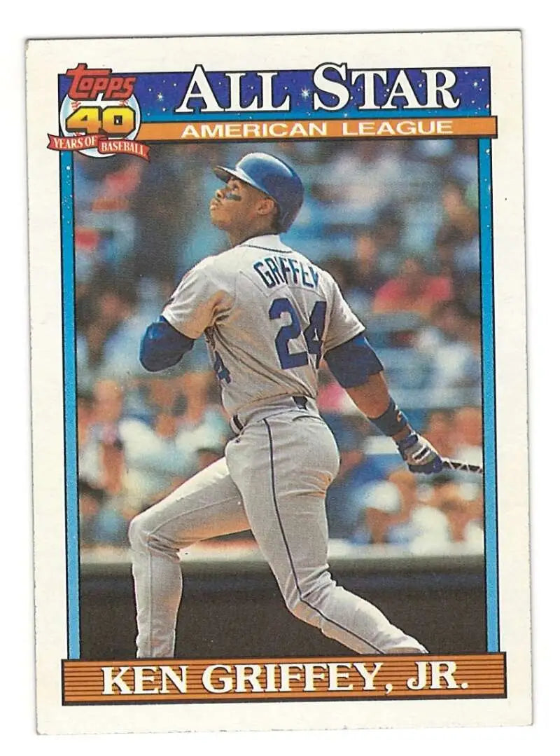 Ken Griffey Jr. Seattle Mariners baseball card in white uniform with number 24