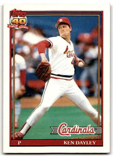 Ken Dayley baseball card 1991 Topps #41 original gloss Near Mint Cardinals ID:43337