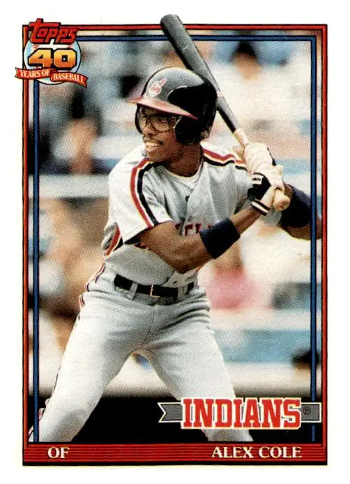 1991 Topps #421b Alex Cole - Trading Card