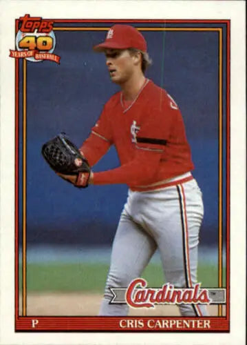 Cris Carpenter baseball card 1991 Topps #518 NM-MT original gloss Cardinals collectibles