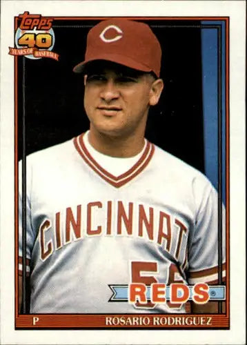 Original gloss Rosario Rodriguez rookie reds baseball card from 1991 Topps #688