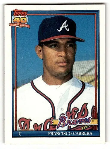 1991 Topps #693 Francisco Cabrera Atlanta Braves Baseball Cards ID:53041 - Baseball Cards