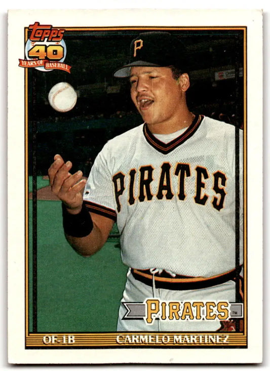 Carmelo Martinez baseball card from 1991 Topps Pittsburgh Pirates collectible