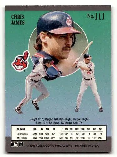 1991 Ultra #111b Chris James Cleveland Indians Baseball Cards EX/NM ID:53993 - Baseball Cards