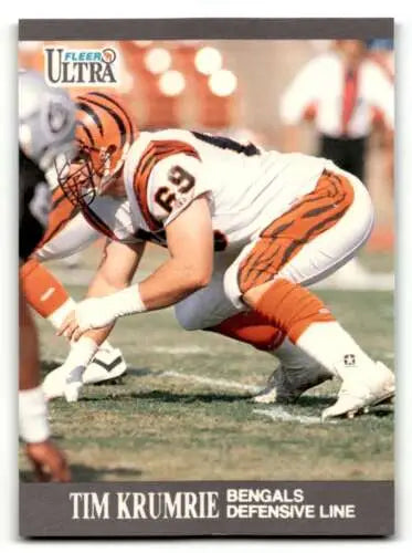 1991 Ultra #19 Tim Krumrie Cincinnati Bengals Football Card with original gloss detail