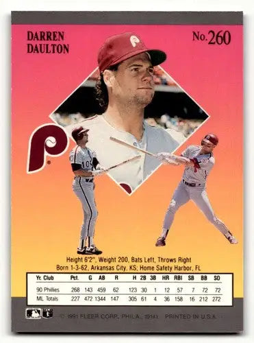 1991 Ultra #260 Darren Daulton Philadelphia Phillies Baseball Cards ID:54004 - Baseball Cards