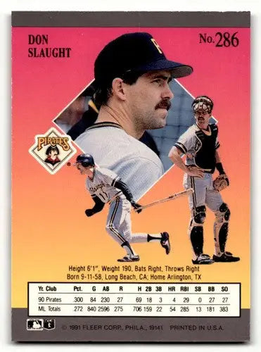 1991 Ultra #286 Don Slaught Pittsburgh Pirates Baseball Cards EX/NM ID:54002 - Baseball Cards