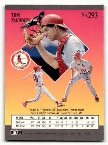 1991 Ultra #293 Tom Pagnozzi St. Louis Cardinals Baseball Cards EX/N ID:54000 - Baseball Cards