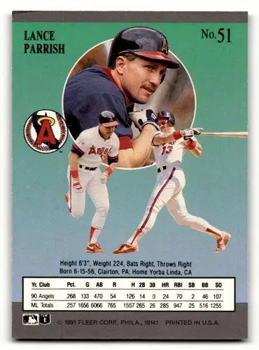 1991 Ultra #51 Lance Parrish California Angels Baseball Cards EX/NM ID:53991 - Baseball Cards