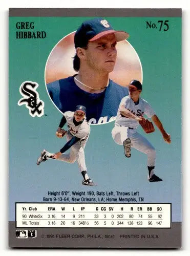 1991 Ultra #75 Greg Hibbard Chicago White Sox Baseball Cards EX/NM ID:53994 - Baseball Cards