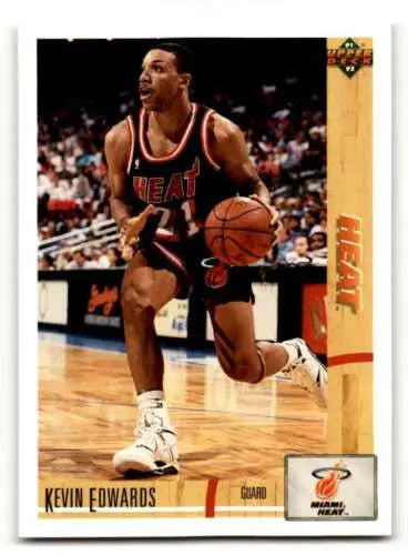 1991 Upper Deck Kevin Edwards Miami Heat Basketball Card with original gloss quality