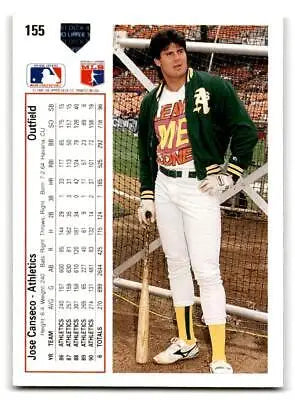 Jose Canseco baseball card from 1991 Upper Deck trading cards collection