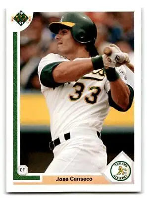 Jose Canseco baseball card from 1991 Upper Deck trading cards collection