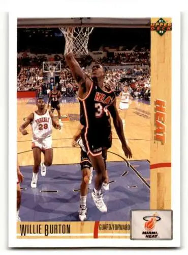 1991 Upper Deck #168 Willie Burton Miami Heat Basketball Card in original gloss