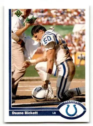 Duane Bickett Indianapolis Colts football card with original gloss from 1991 Upper Deck