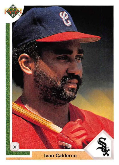 Baseball player Ivan Calderon in Chicago White Sox uniform on 1991 Upper Deck card