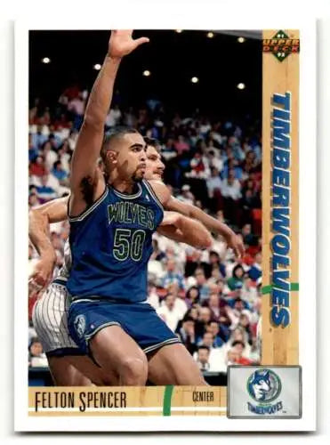 Felton Spencer Minnesota Timberwolves basketball card featuring original gloss design