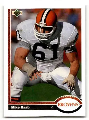 1991 Upper Deck Mike Baab Cleveland Browns Football Card original gloss EX/NM