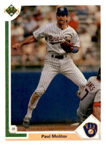 Original gloss 1991 Upper Deck Paul Molitor Milwaukee Brewers baseball card