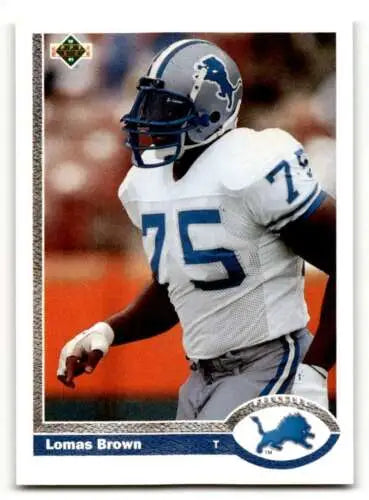 1991 Upper Deck #325 Lomas Brown Detroit Lions football card with original gloss