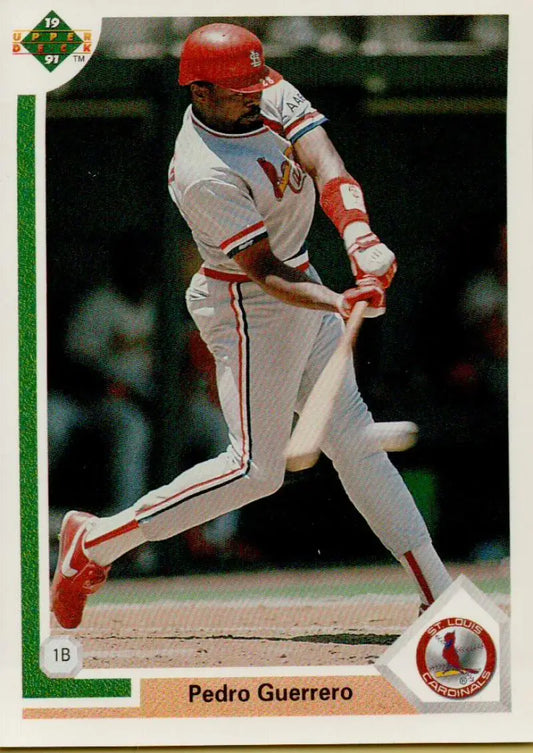 1991 Upper Deck #327 Pedro Guerrero NM-MT St. Louis Cardinals Baseball Card featuring player