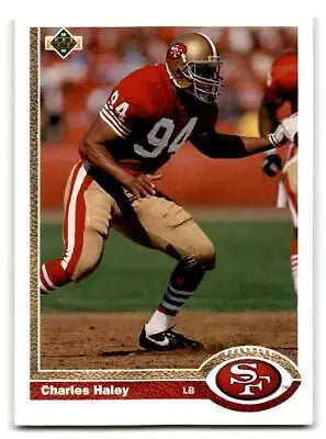 Charles Haley 1991 Upper Deck #353 trading card showcasing NFL legend Charles Haley