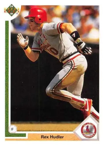 1991 Upper Deck #482 Rex Hudler baseball card with original gloss in near mint condition