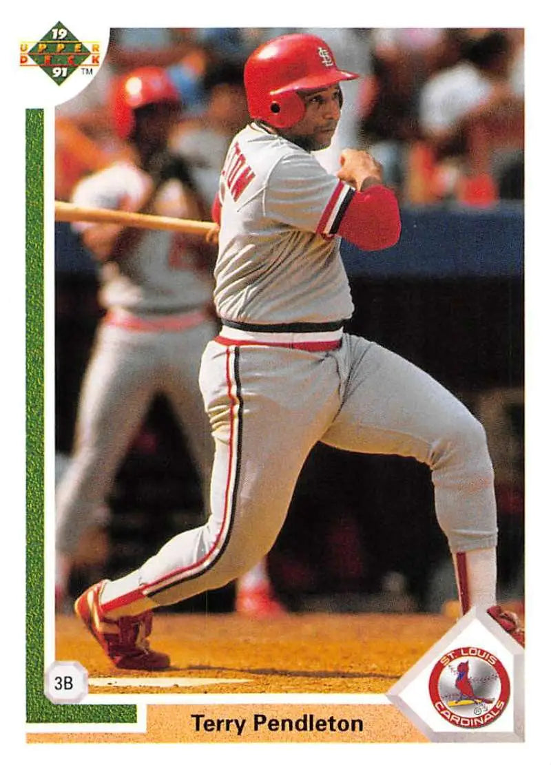 Terry Pendleton 1991 Upper Deck baseball card with Cincinnati Reds player at bat