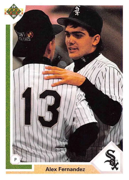 1991 Upper Deck #645 Alex Fernandez Chicago White Sox Baseball Card in pinstripe uniform