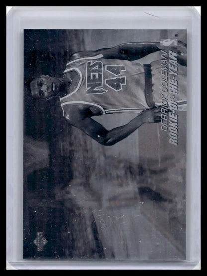 Black and white Derrick Coleman Basketball card, Miami Heat player, jersey number 42