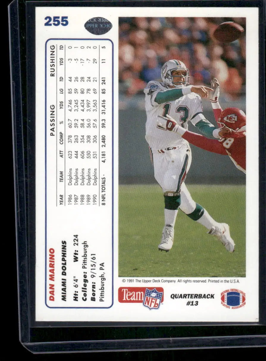 1991 Upper Deck Dan Marino #255 Football - Trading Card