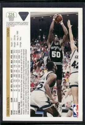 Vintage 1991 Upper Deck David Robinson NBA basketball card featuring classic design