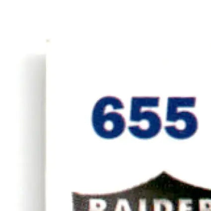 Upper Deck Football sticker with 655 and Raider logo for Jerry Rice Terry McDaniel football card