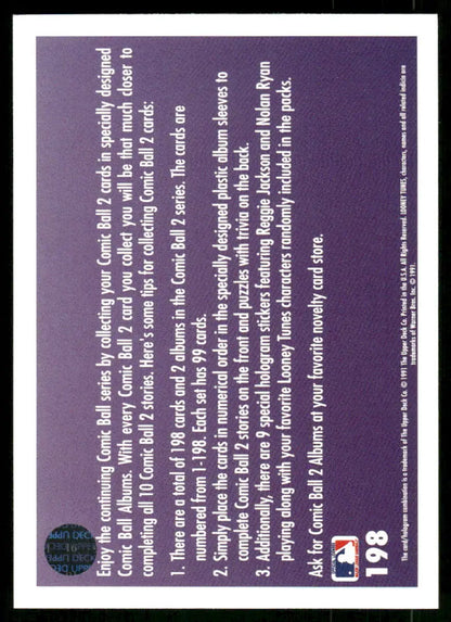 Collectible trading card with collection info for 1991 Upper Deck Looney Tunes #198