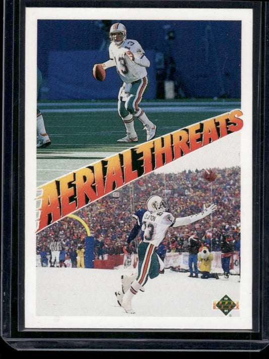 1991 Upper Deck Team NFL Aerial Threats Dan Marino Mark Clayton #34 Football - Football Card