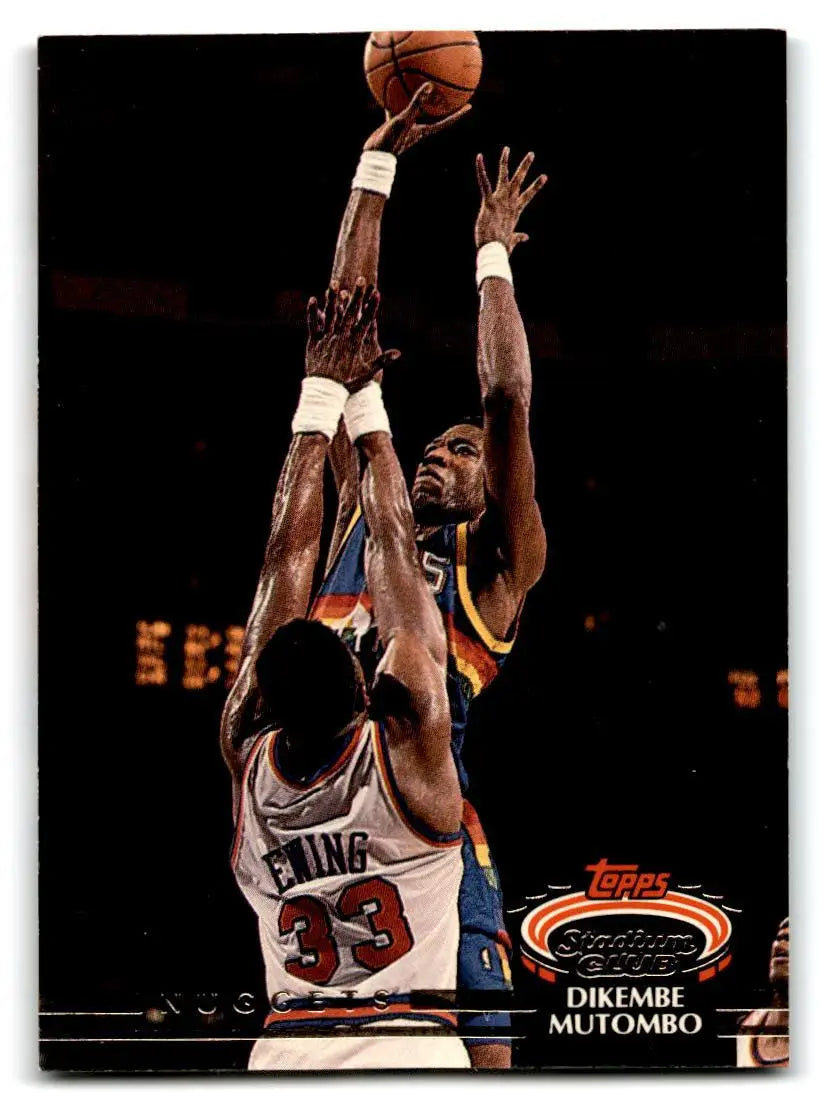 Dikembe Mutombo 1992-93 Stadium Club #273 trading card displayed for collectors
