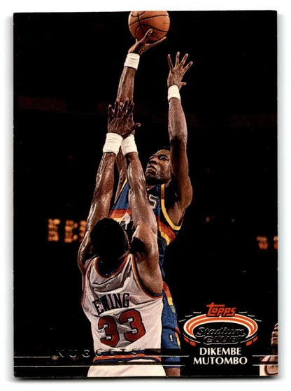 Dikembe Mutombo 1992-93 Stadium Club #273 trading card displayed for collectors