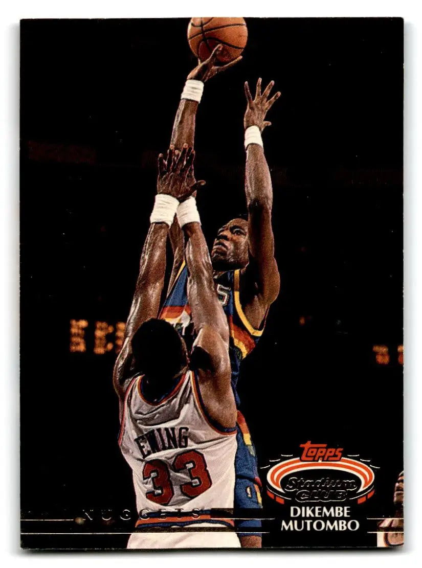 Basketball trading card featuring Dikembe Mutombo from 1992-93 Stadium Club series