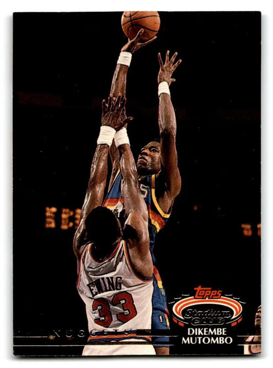 Basketball trading card featuring Dikembe Mutombo from 1992-93 Stadium Club series